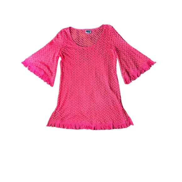 Pink Marilee Fringe-Hem Cover - Picture 3 of 3